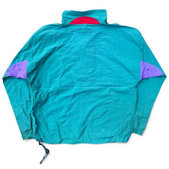 Vintage Woodstock Country Club Golf Windbreaker Anorak Pullover Jacket 90s Teal - Picture 4 of 12